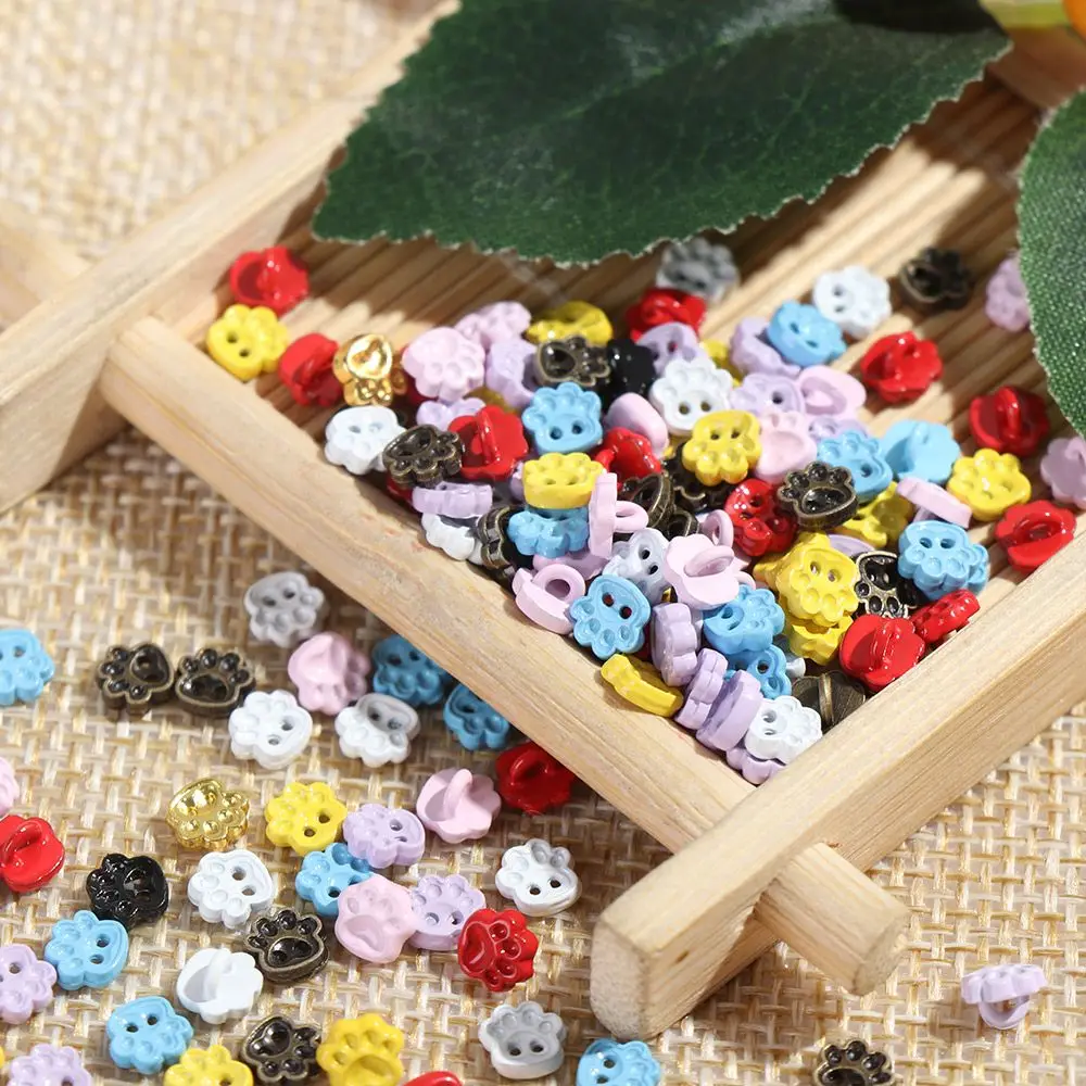 Botones mini metálicos estilo pie de oso para ropa de muñeca - imagen 3