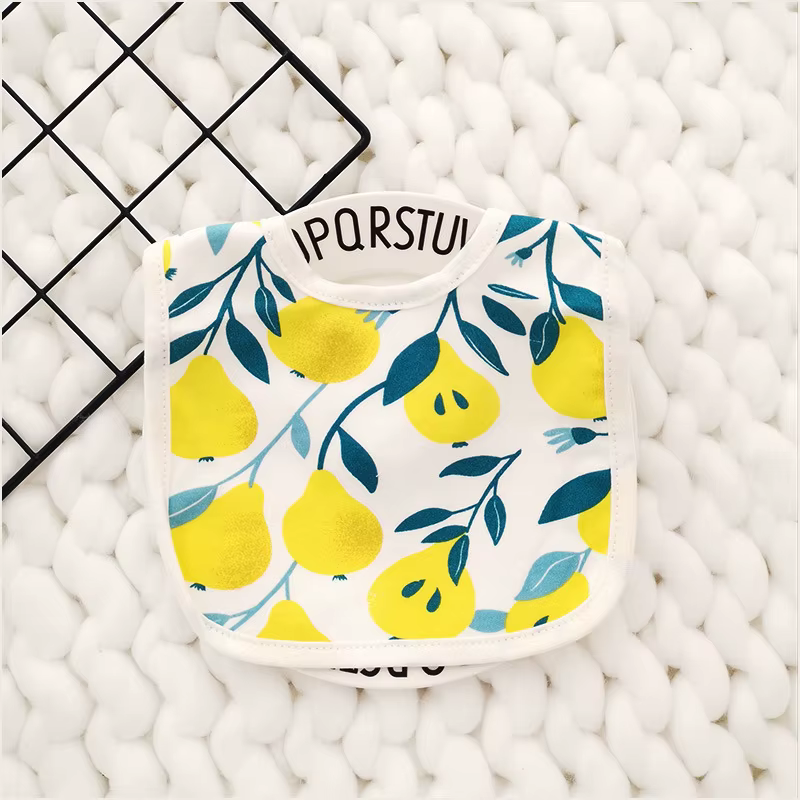 Babero algodón bebé con estampado de frutas – Pañuelo eructar - imagen 3