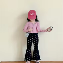 Conjuntos de primavera para niñas con pantalón pajarita y camiseta
