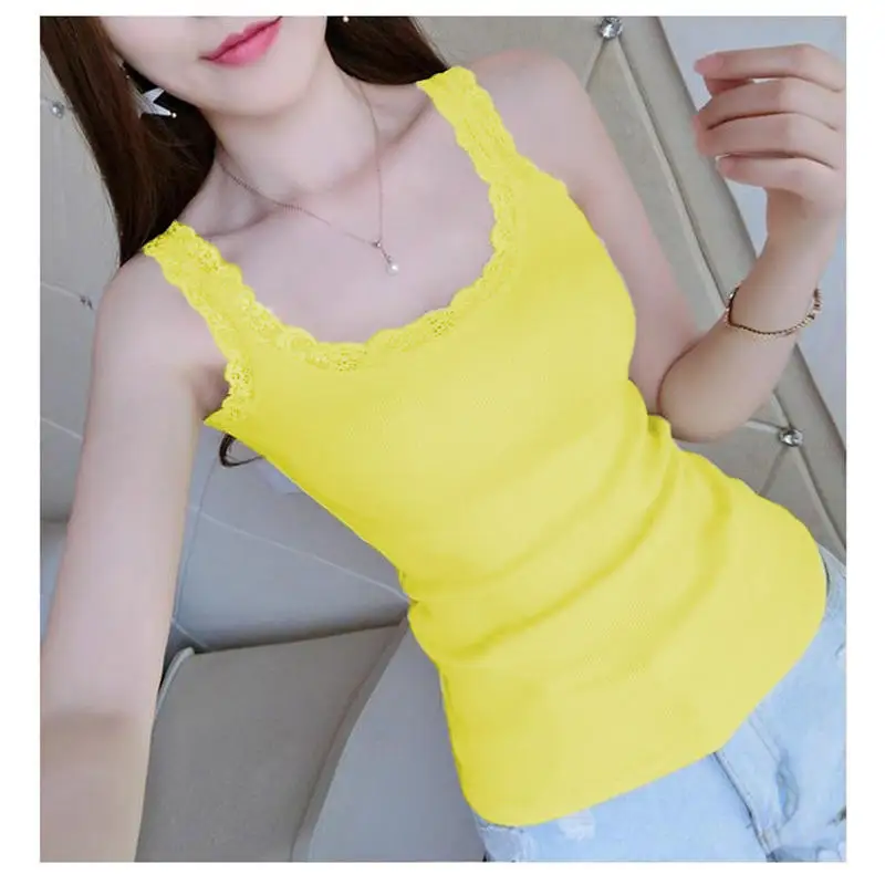 Camisola de encaje sin mangas transpirable y suave para niña - imagen 2