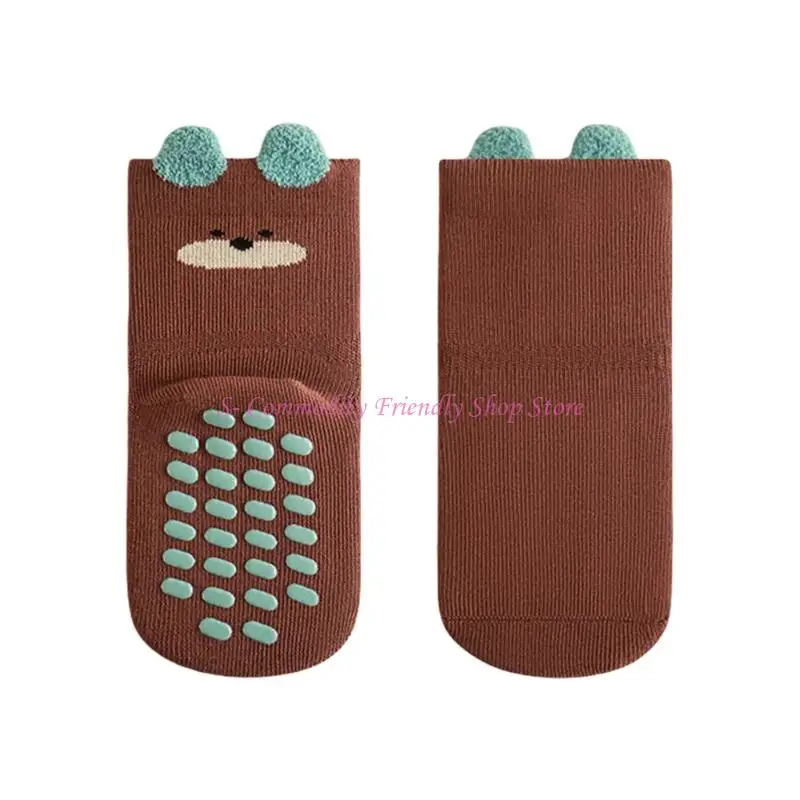 Calcetines antideslizantes bebé de algodón peinado suave para caminar - imagen 2