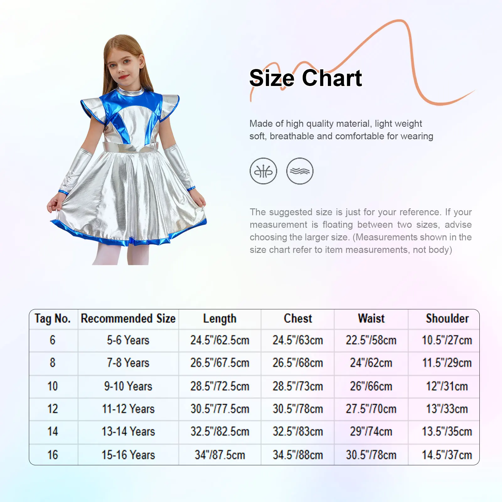 Disfraz de alienígena para niñas con vestido metálico Halloween - imagen 5