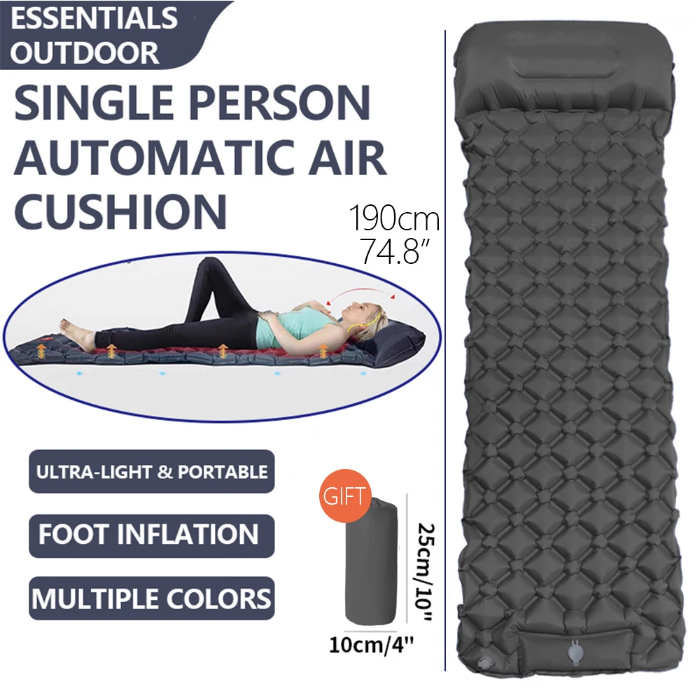 Colchoneta hinchable compacta para acampar, colchón de aire ligero - imagen 5