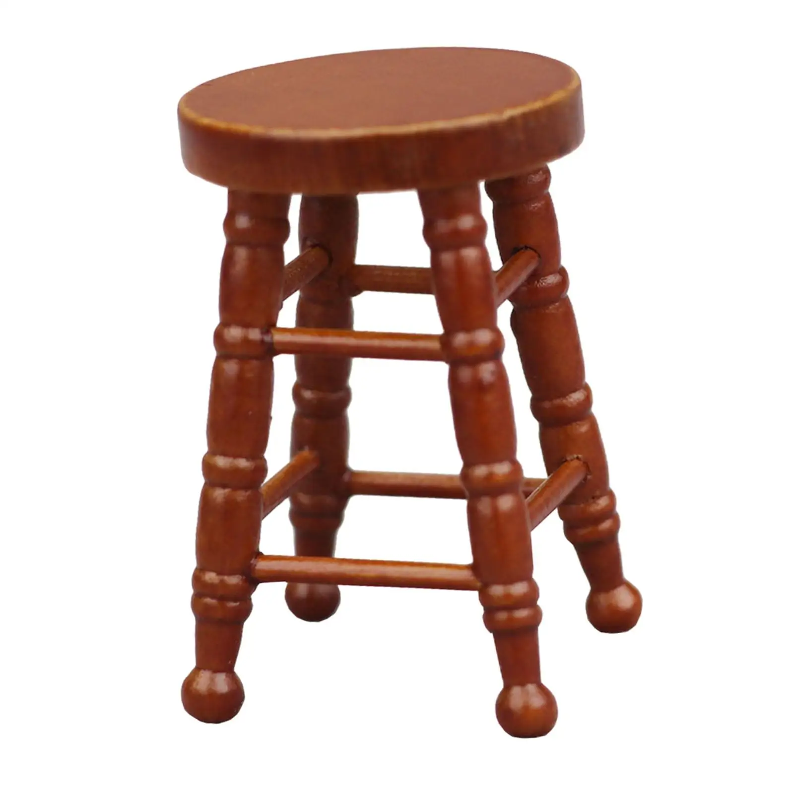 Taburetes de madera en miniatura para casa de muñecas
