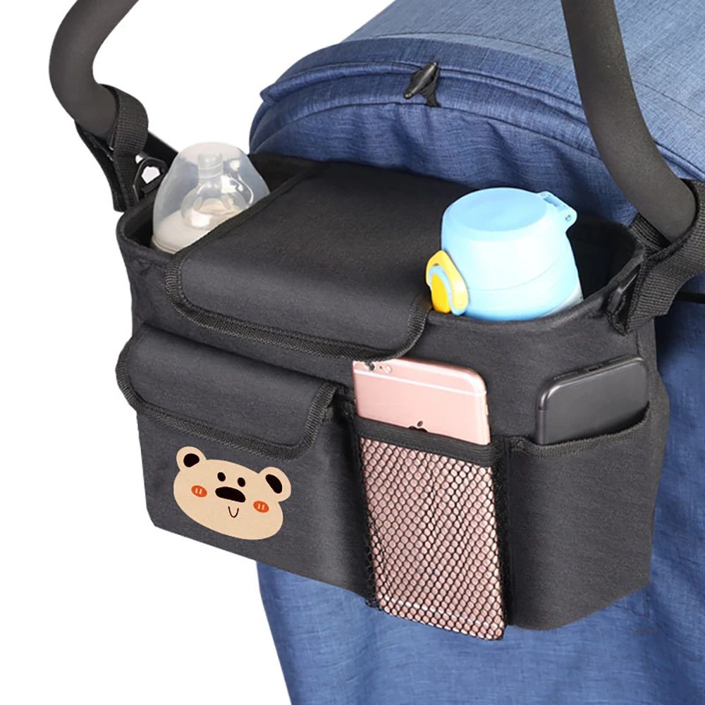 Bolsa cochecito bebé viaje ligera impermeable con portabotellas pañal - imagen 3