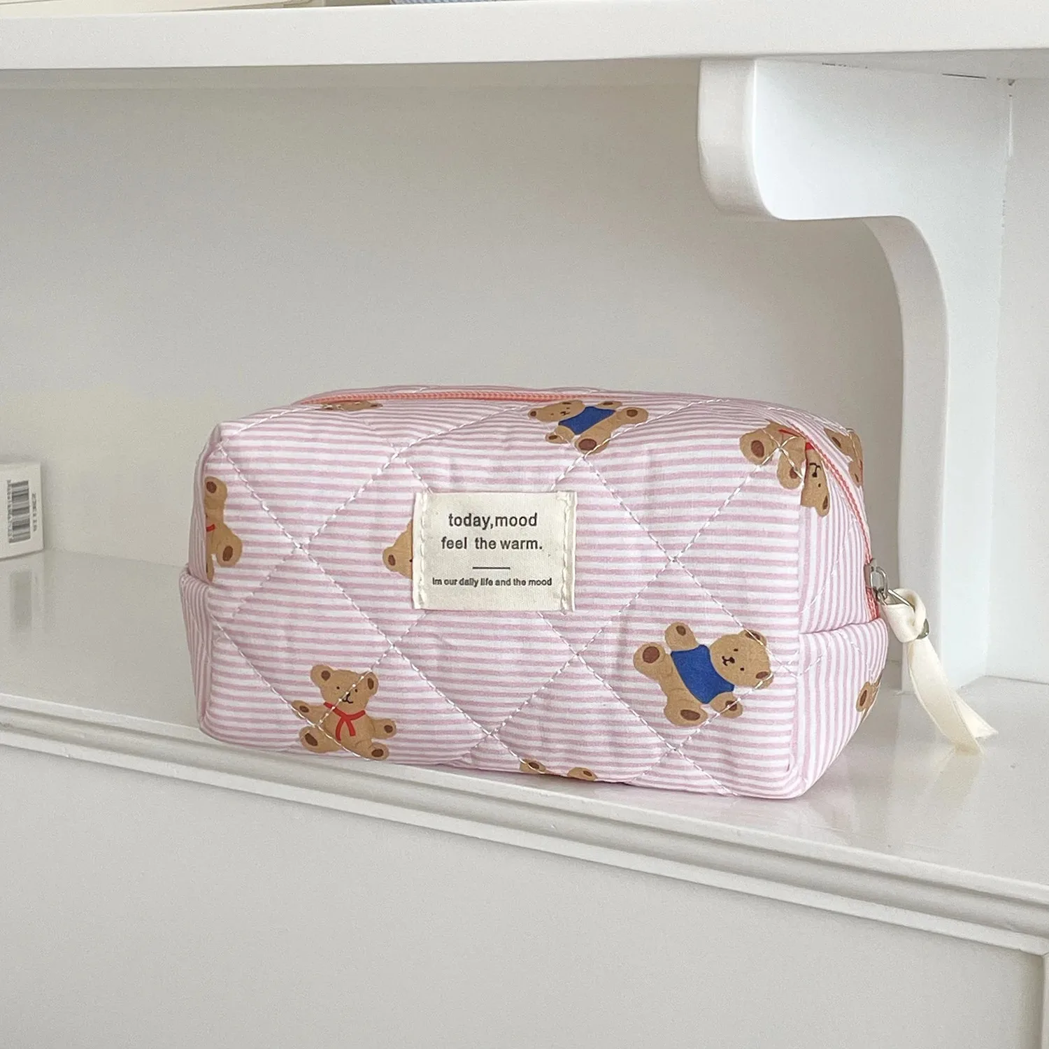 Bolsa de pañales con estampado osito, organizador gran capacidad - imagen 5