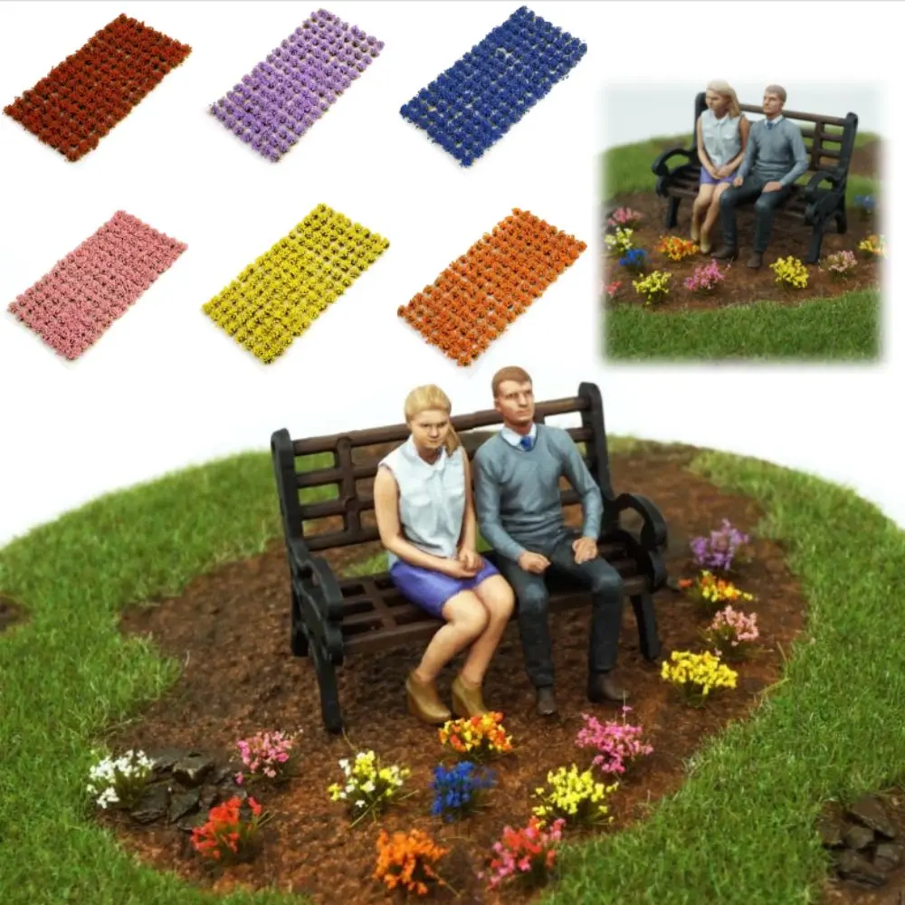 Kit de paisaje para tren HO con hierba y flores en resina - imagen 4
