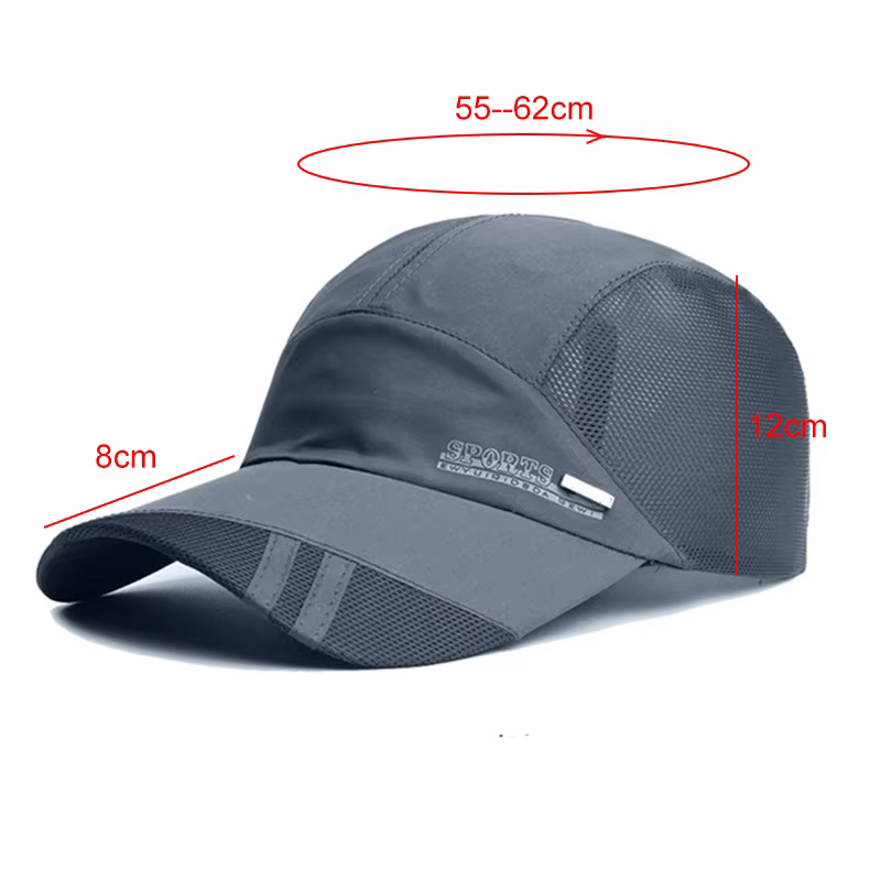 Gorra mostrando detalle de malla y visero curvado