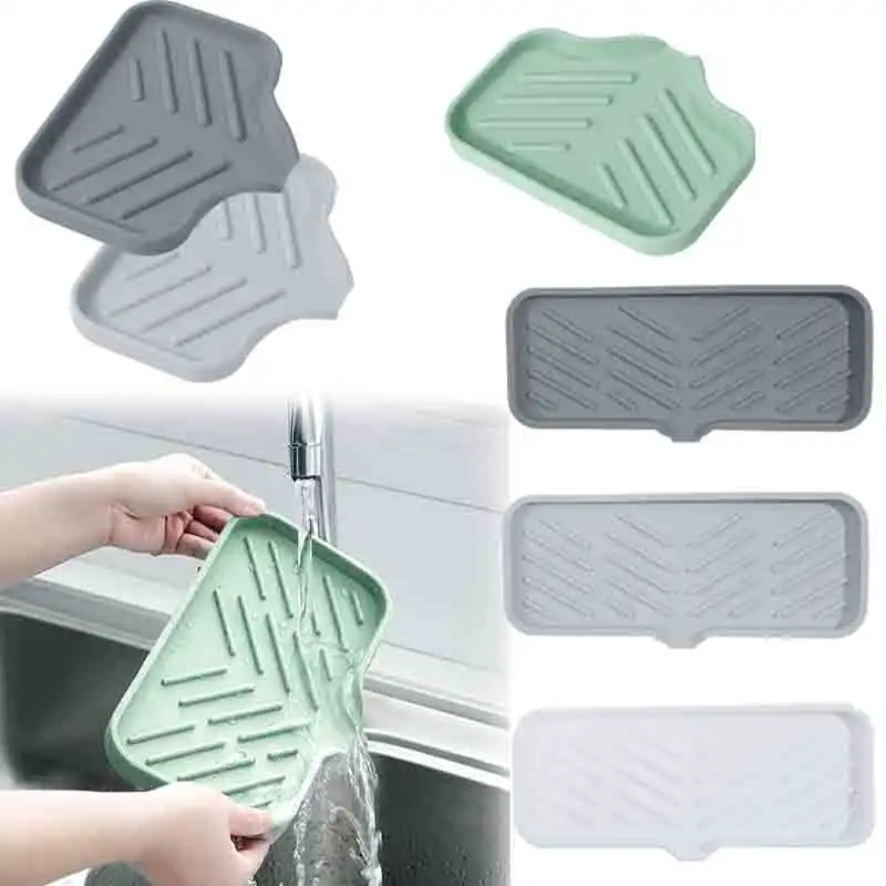 Soporte para jabón de silicona autodrenante en fregadero y esponja - imagen 2