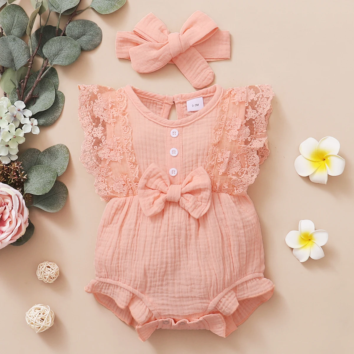 Body con encaje para niña - Pelele verano recién nacidos