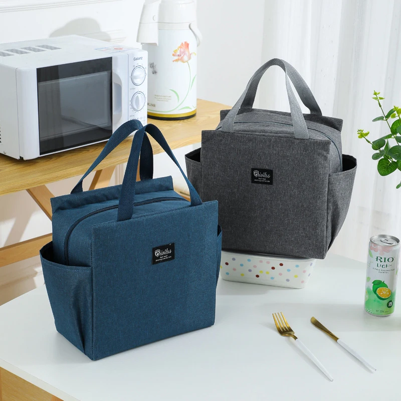 Bolsa de almuerzo de nailon impermeable con aislamiento térmico