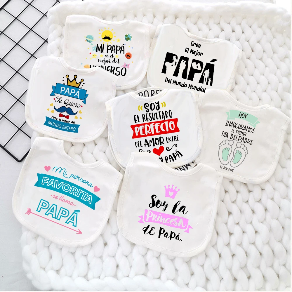 Babero bebé Día del Padre con estampado feliz – Regalo ideal - imagen 3