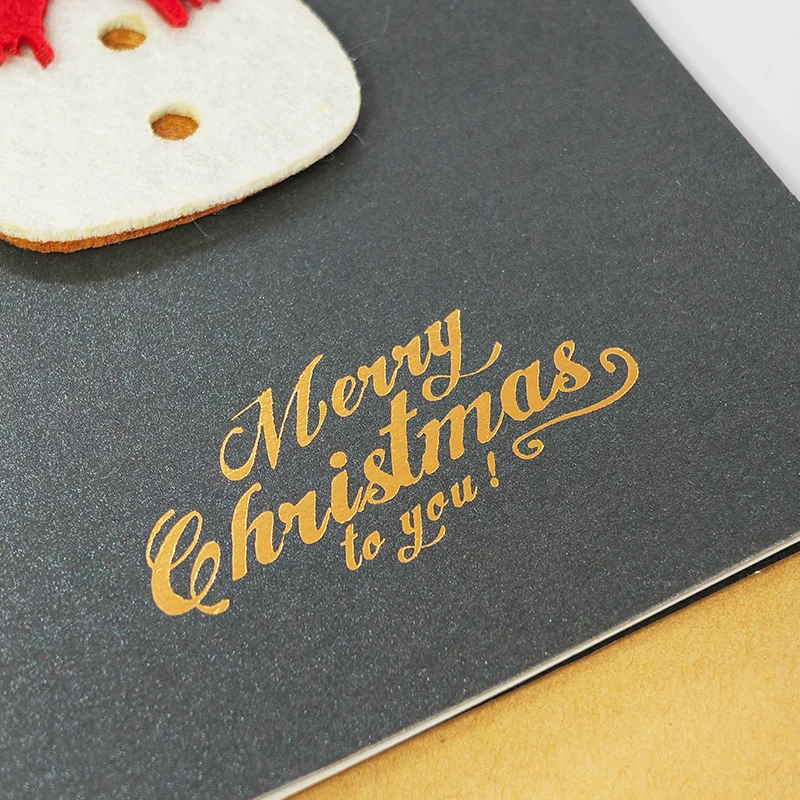 Tarjetas Navideñas ZYF – Fieltro 3D en papel nacarado gris - imagen 4