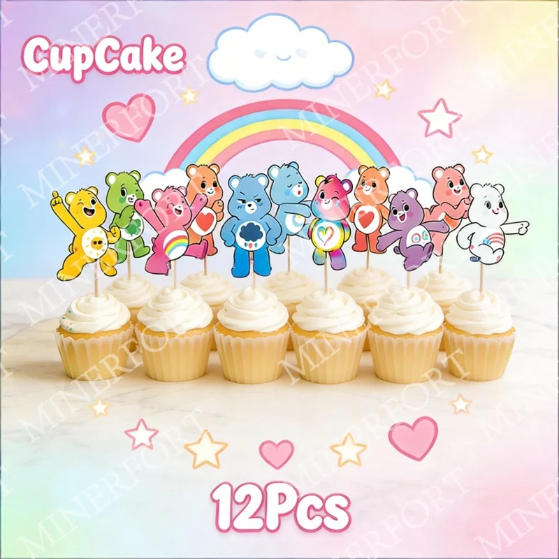 Decoración de cupcakes Care Bears para fiestas infantiles en casa - imagen 5