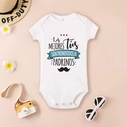 Body de bautismo bebé Be You con estampado de madrina y padrino