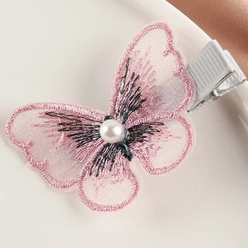 Horquilla mariposa con perlas para bebé - Accesorio capilar suave - imagen 4