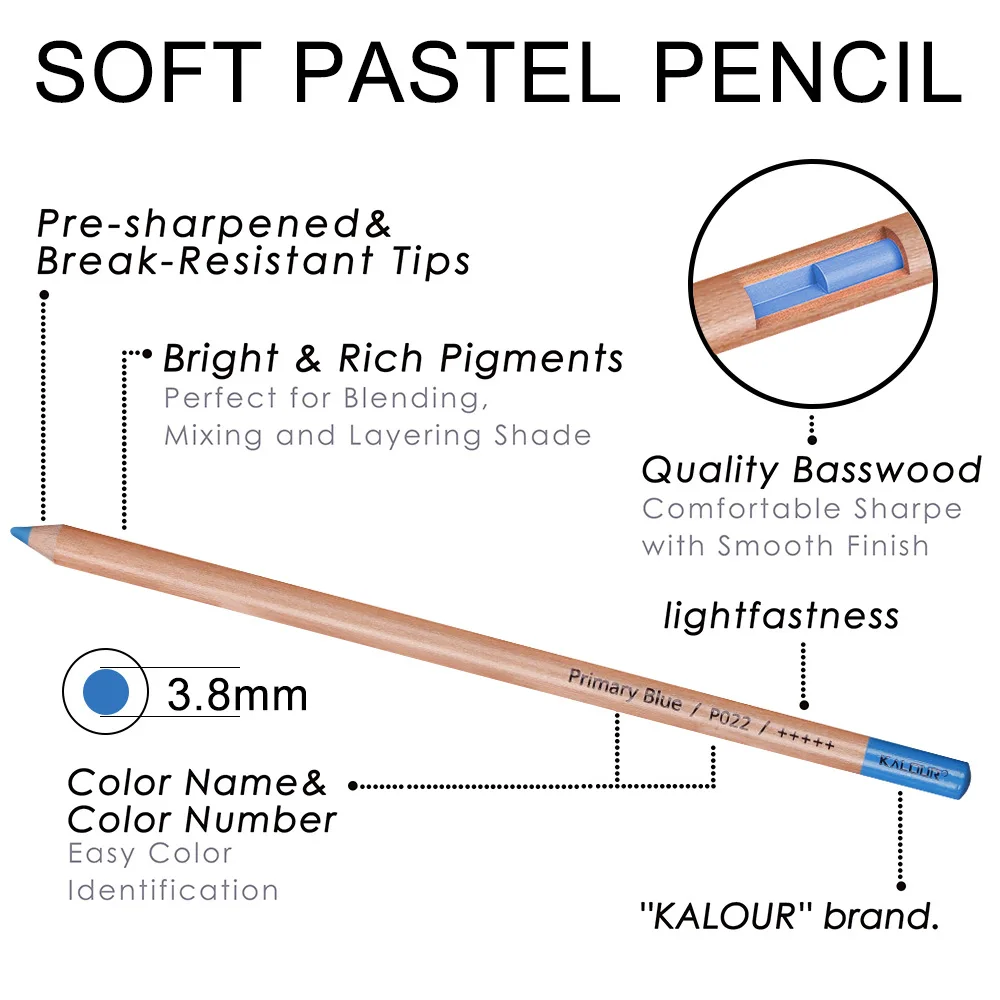 KALOUR – Lápices de colores pastel blandos para niños – 50 unidades de calidad profesional - imagen 3
