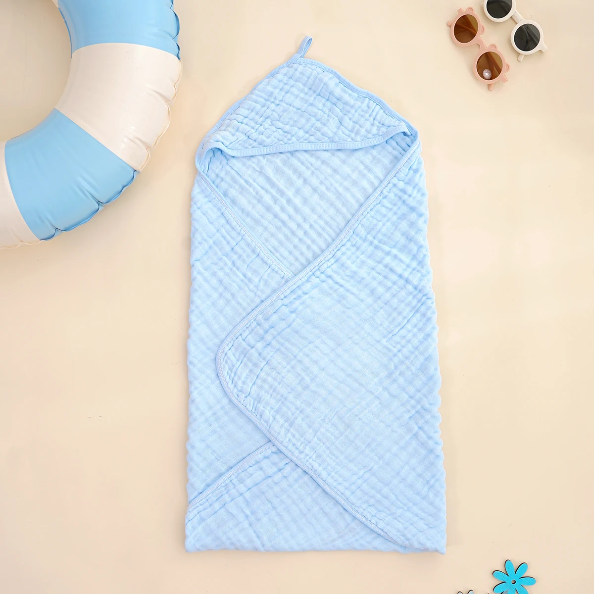 Toalla con capucha para bebé de algodón gasa suave y absorbente - imagen 2