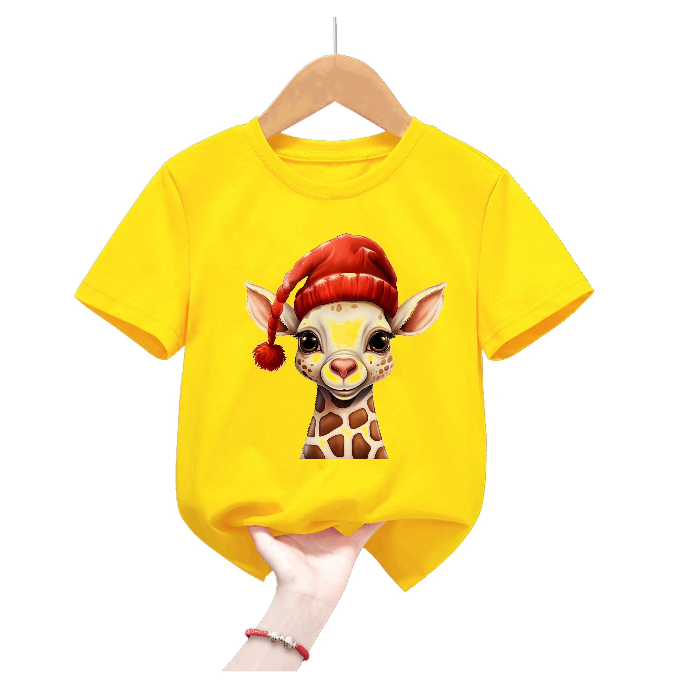 Camiseta infantil de verano con ciervo – Estilo kawaii amarillo - imagen 5