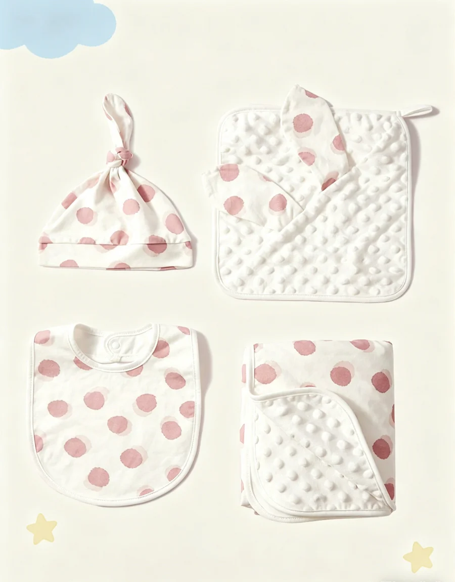 Juego bebé con baberos y ropa de cama lunares - imagen 5