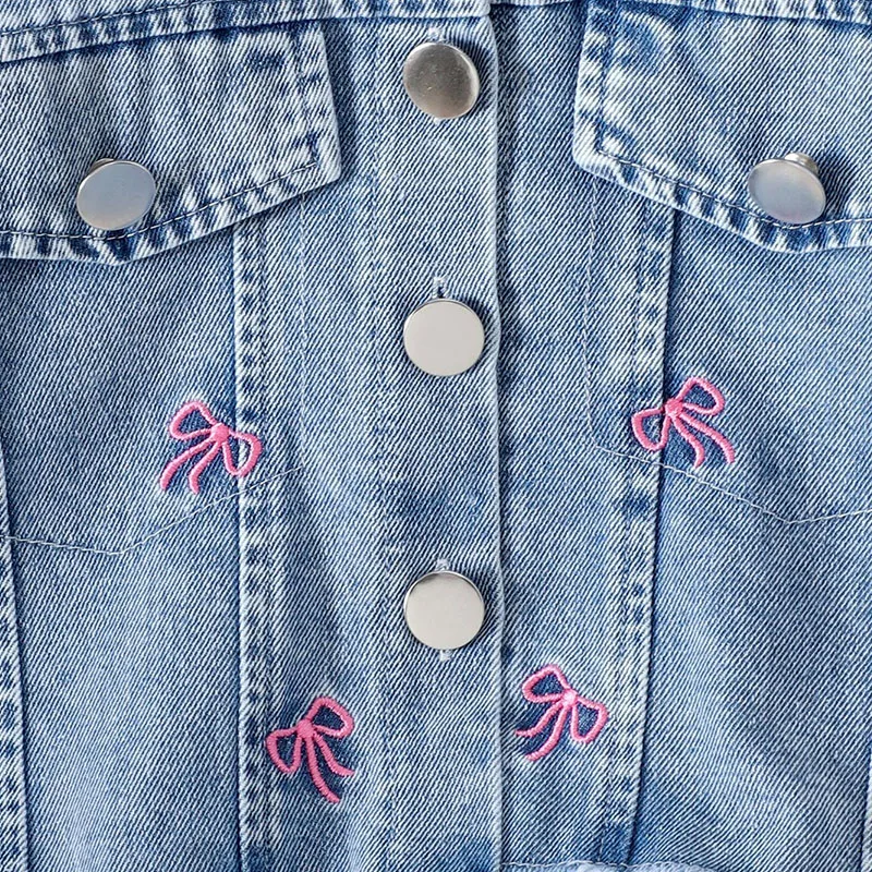 Conjunto vaquero bebé manga larga y pantalón suelto con lazo - imagen 5