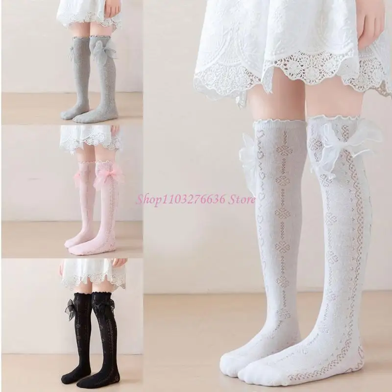 Calcetines encaje con lazo para niñas