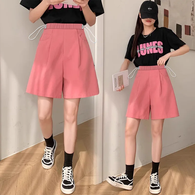 Pantalones cortos de embarazo con cordón rectos informales verano - imagen 4