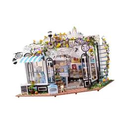 Casa de muñecas de madera en miniatura para manualidades