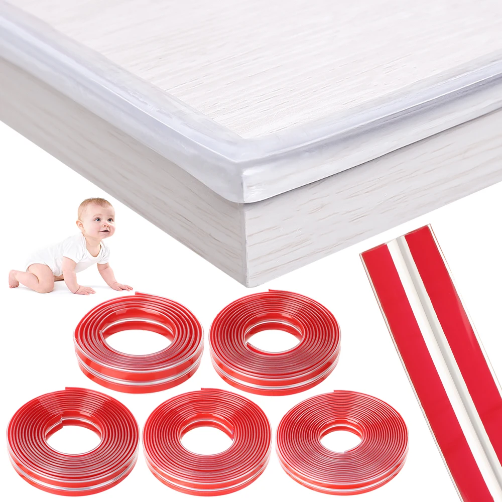 Protector de esquinas transparente para bebés con cinta doble cara
