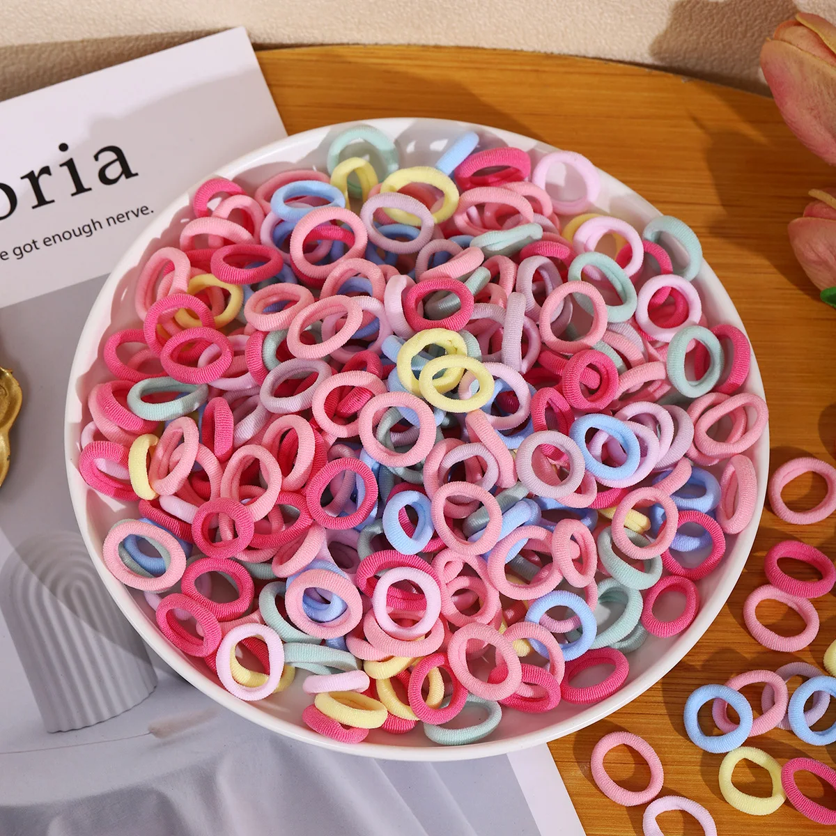 Gomas de pelo de nylon para niñas – Colores alegres y suaves - imagen 3