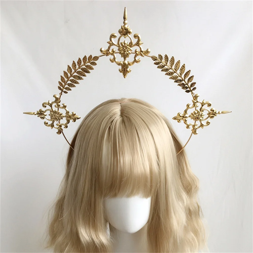 Lolita diadema corona gótica vintage con alas de ángel y pinchos - imagen 3