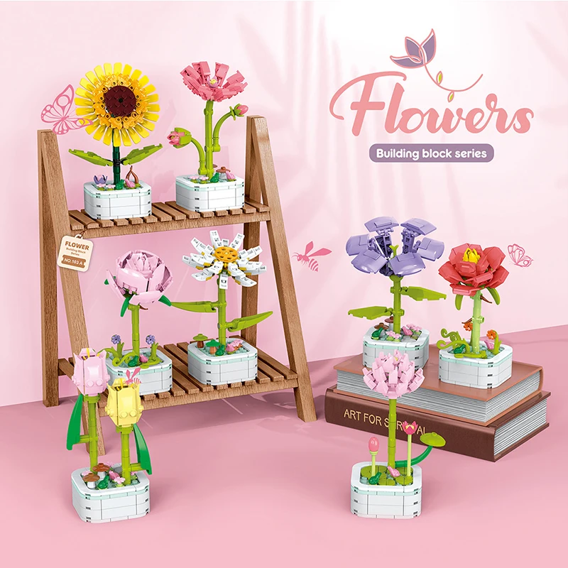Bloques de construcción Floristería para niñas – Ramo de juguete divertido