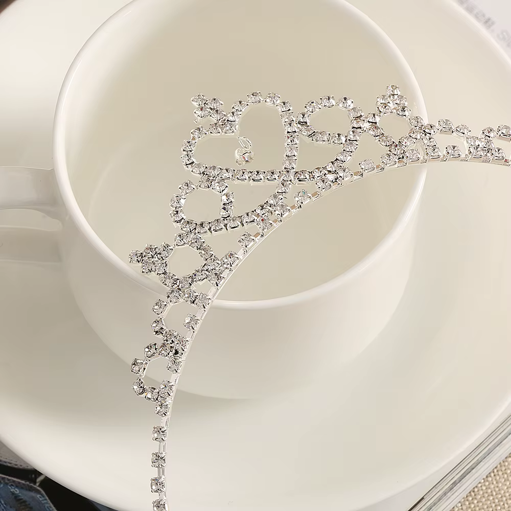 Tiara de cristal con lazos para niña - Diadema de fiesta - imagen 2