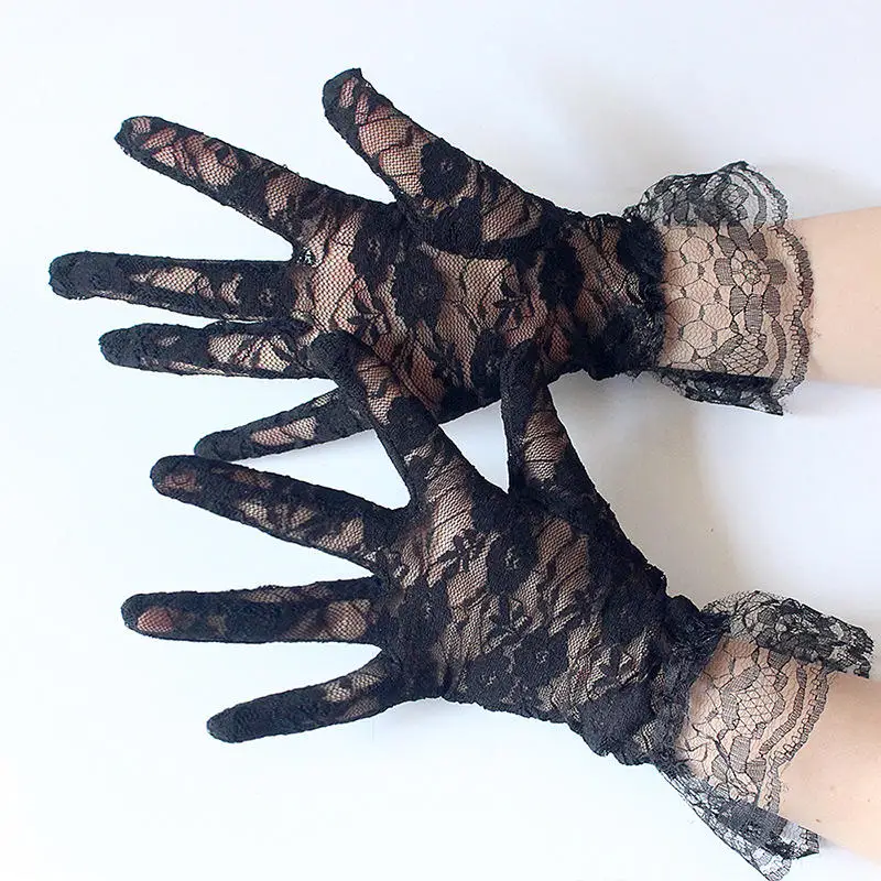 Guantes de encaje floral para vestido – estilo vintage nupcial - imagen 2