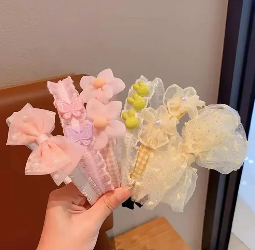 Diademas de flores para niñas – Pasadores infantiles de colores pasteles - imagen 3