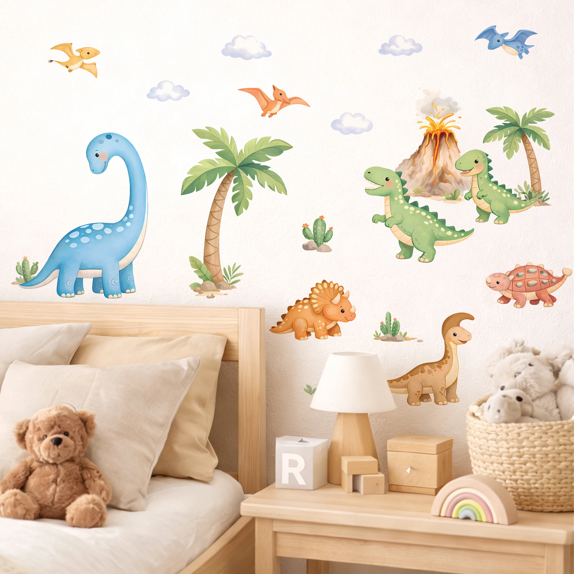 Pegatinas de pared dinosaurios jurásicos desmontables para niños