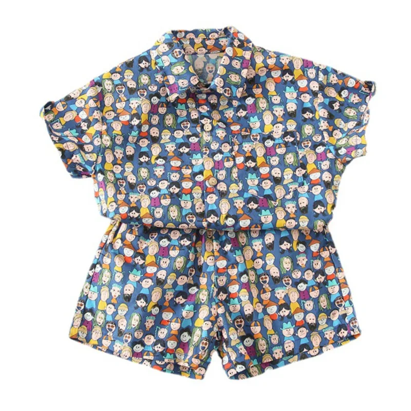 Chándal verano para bebé: camiseta con dibujos y pants cortos de algodón