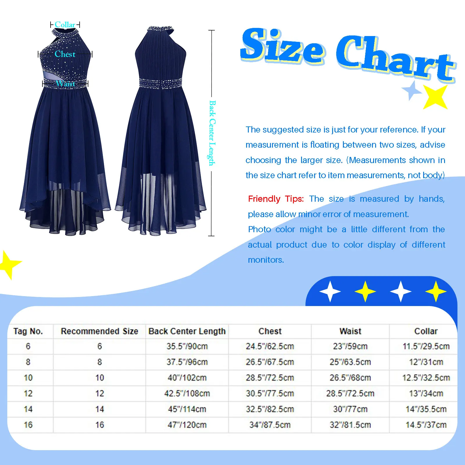 Vestido de dama de honor para niñas con pedrería y falda asimétrica