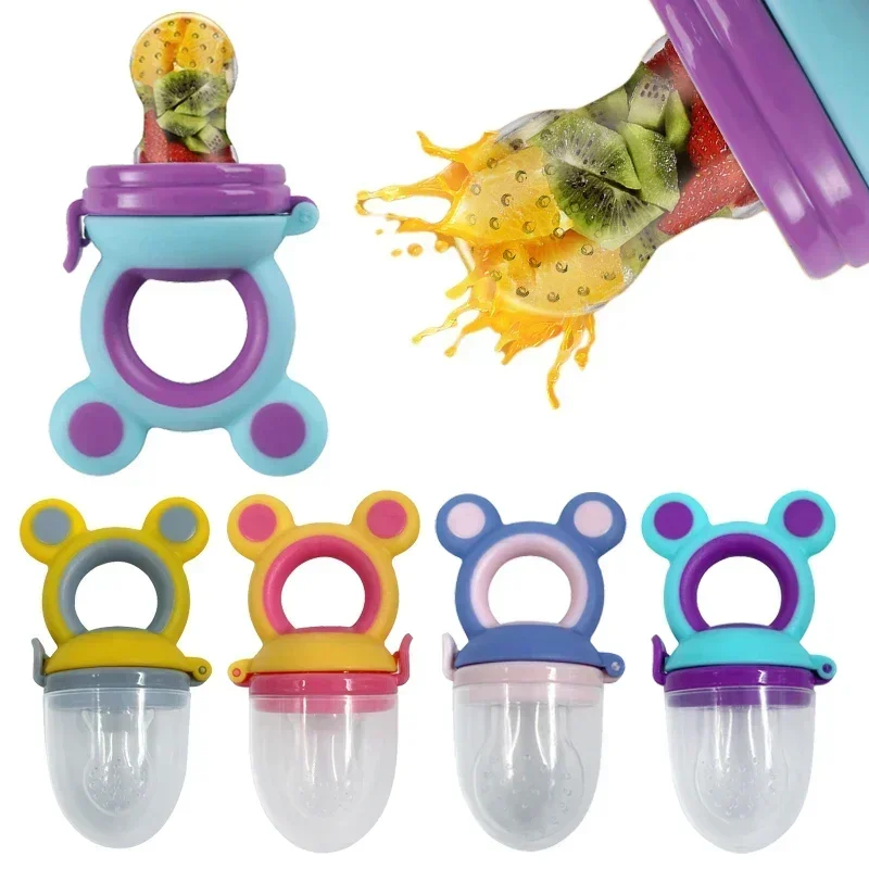 Alimentador de silicona para fruta fresca seguro con mordedor oso - imagen 5