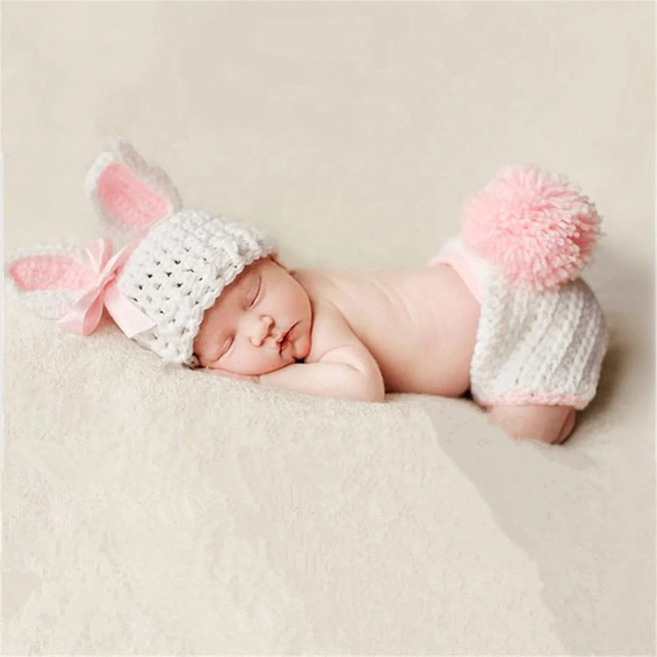 Outfit de recién nacida estilo conejito para sesión