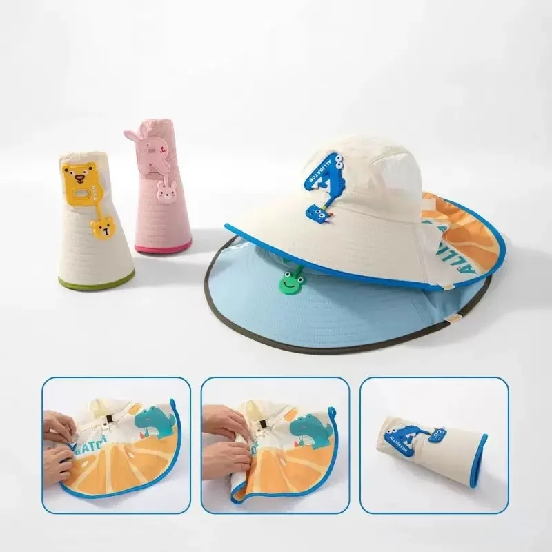Sombrero de sol infantil de ala ancha, transpirable y con protección - imagen 4