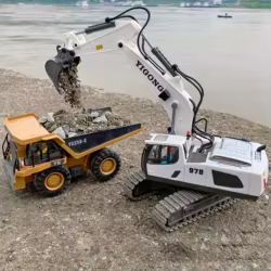 Camión de juguete con control remoto – Excavadora y buldócer para niños