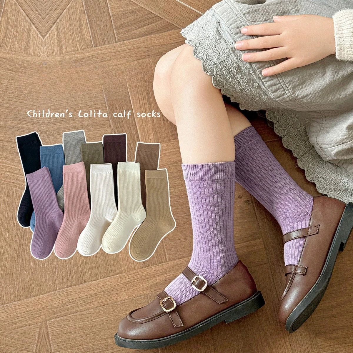 Calcetines altos retro para niñas de estilo japonés, cálidos y cómodos - imagen 2