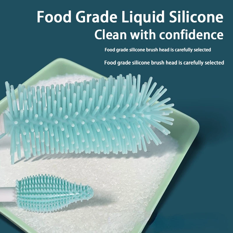 Cepillos para biberones de silicona – limpieza giratoria 360° - imagen 4