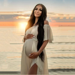 Vestido premamá con volantes para baby shower