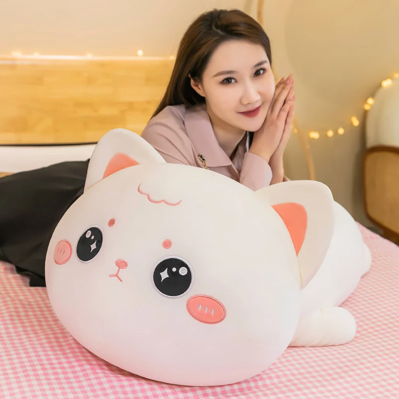 Almohada infantil de peluche suave con diseño de gato Kawaii - imagen 4