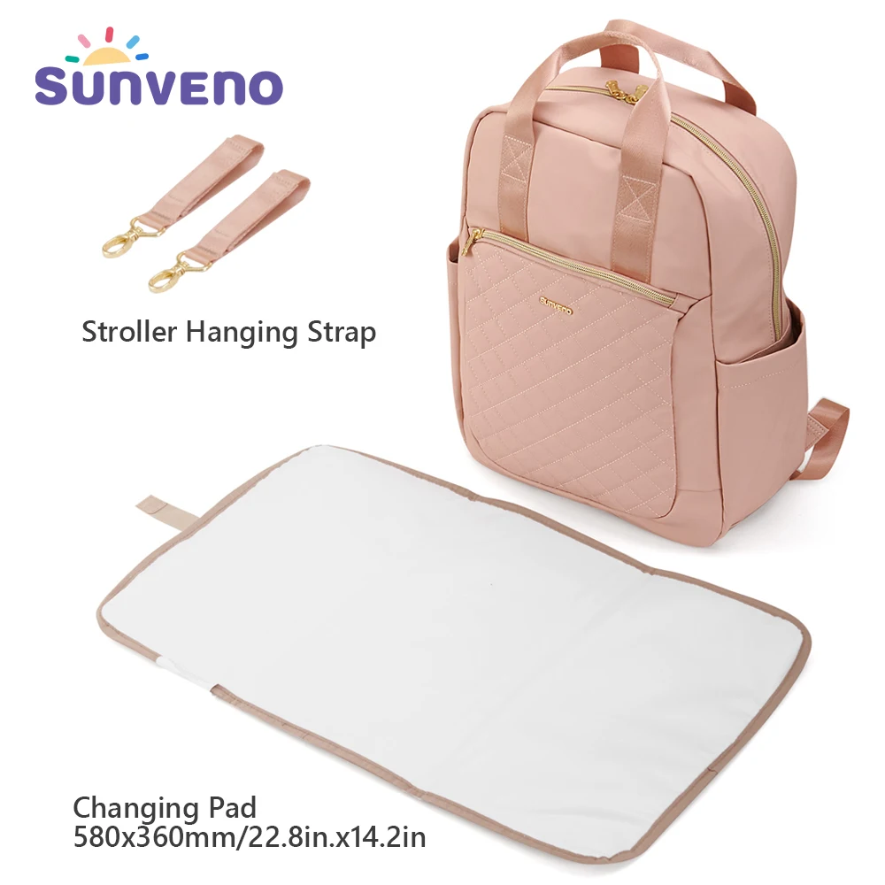 Bolsa de pañales Sunveno impermeable con cambiador y gran capacidad