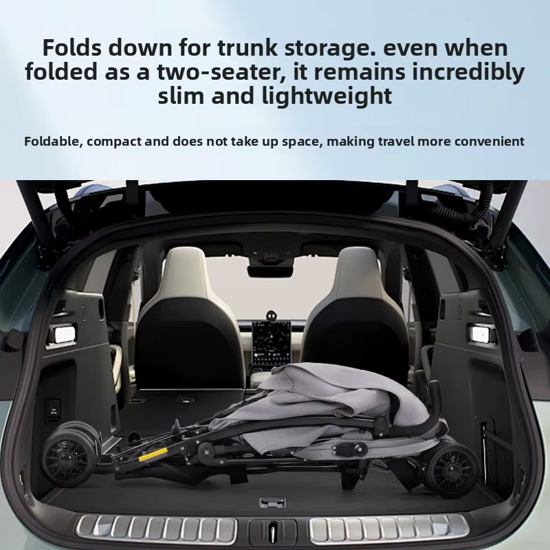 Cochecito gemelar ligero plegable con doble asiento reclinable - imagen 5
