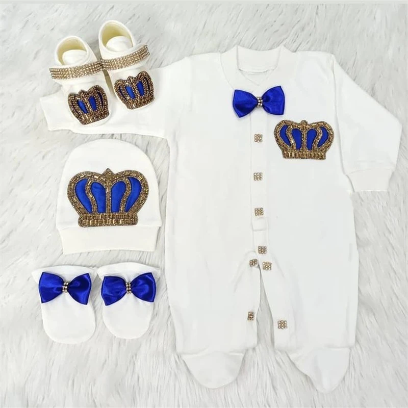 Conjunto recién nacido algodón suave con traje de cuerpo y gorro - imagen 2