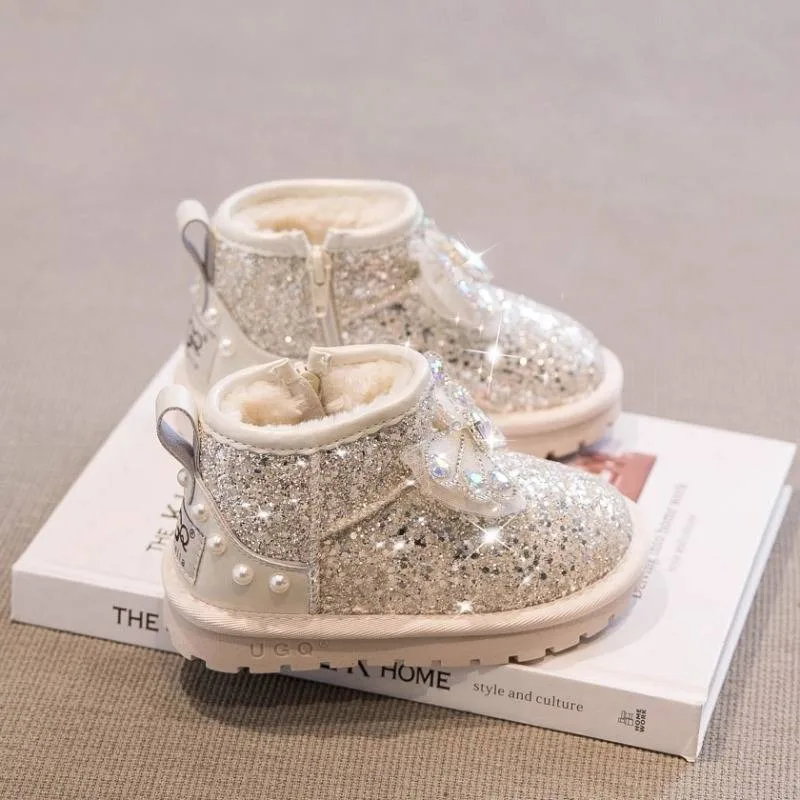 Botas de nieve infantiles de fondo plano, cálidas y cómodas - imagen 4